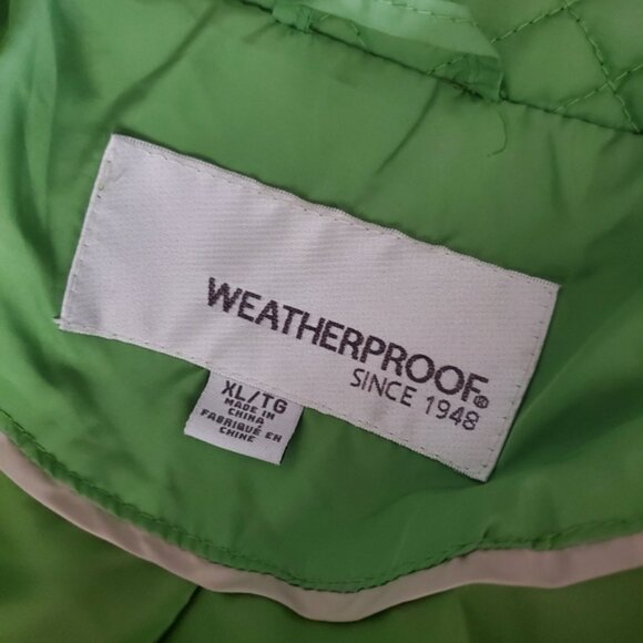 Vintage Weatherproof Kelly Green Quilted Cottage Barn Utility Chore Jacket XL - Picture 3 of 7